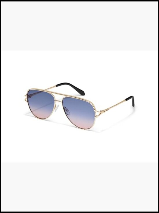 Quay High Key Twist Sunglasses UV Protection Metal Frame Square Lenses main image 4